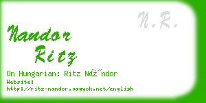 nandor ritz business card